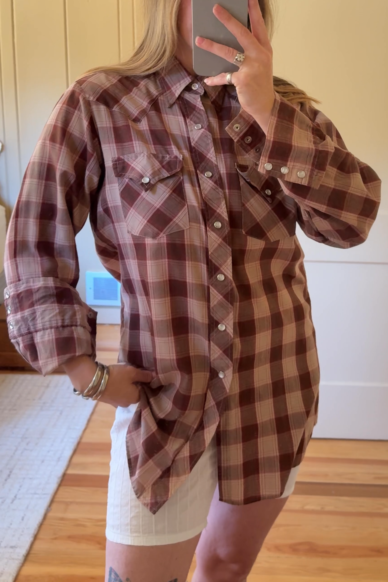 Plaid Pearl Snap Shirt