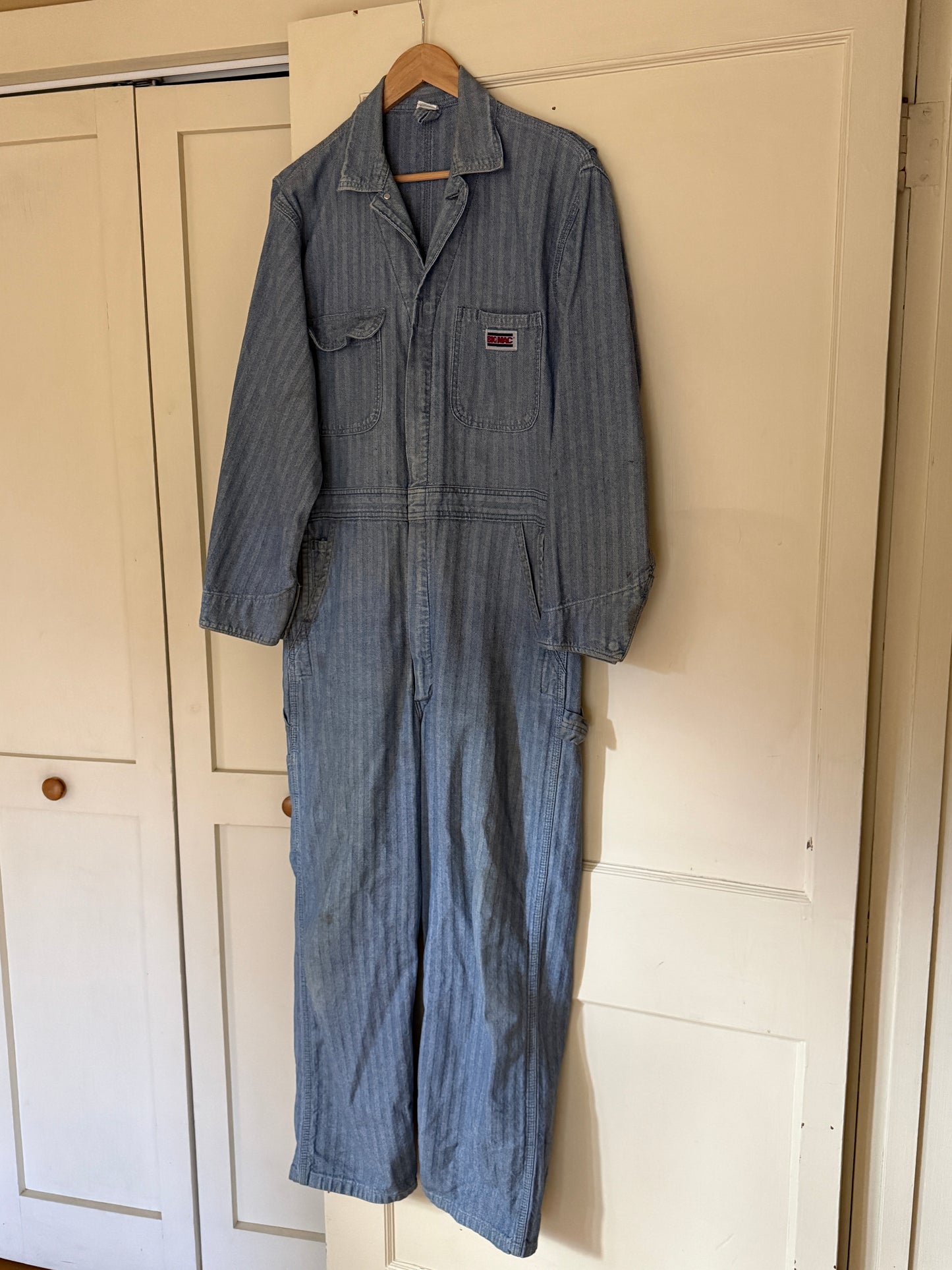 Big Mac Herringbone Denim Jumpsuit