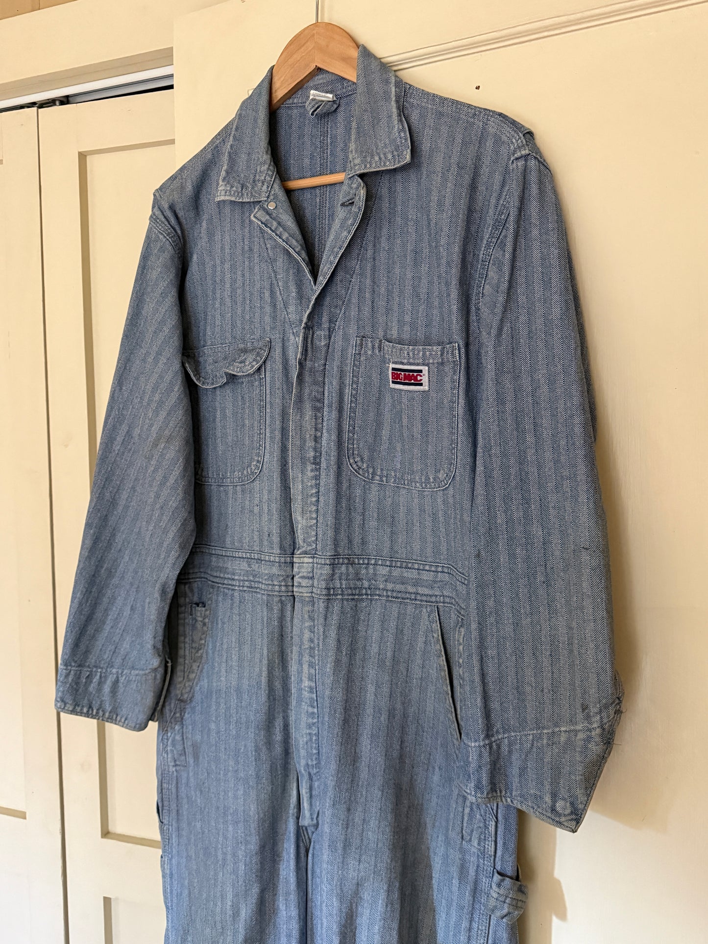 Big Mac Herringbone Denim Jumpsuit