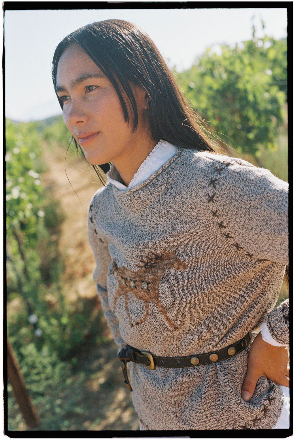 Hand Embroidered Horse Sweater