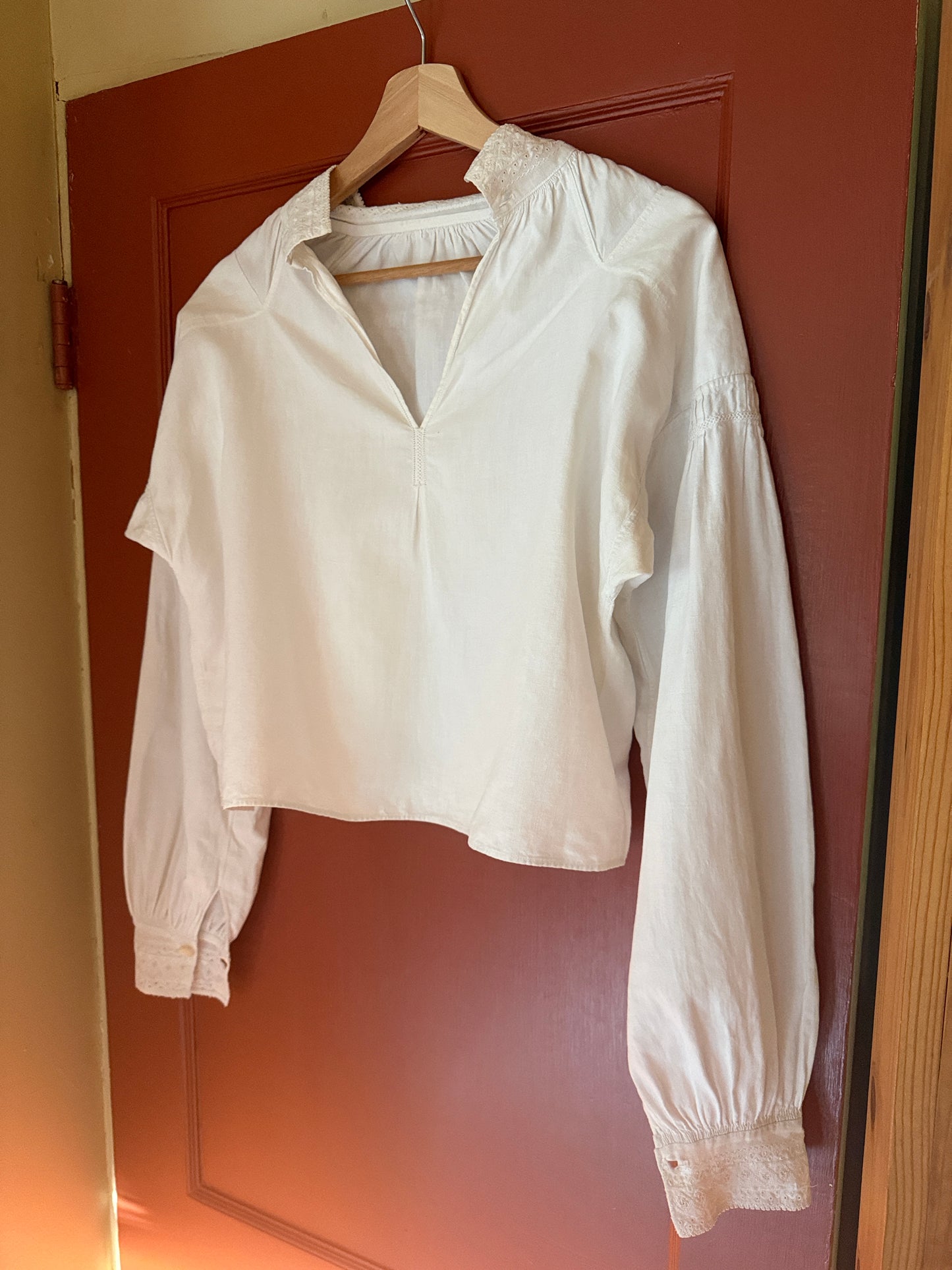 Cotton Eyelet Peasant Blouse