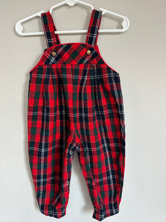 Plaid Wool Overalls