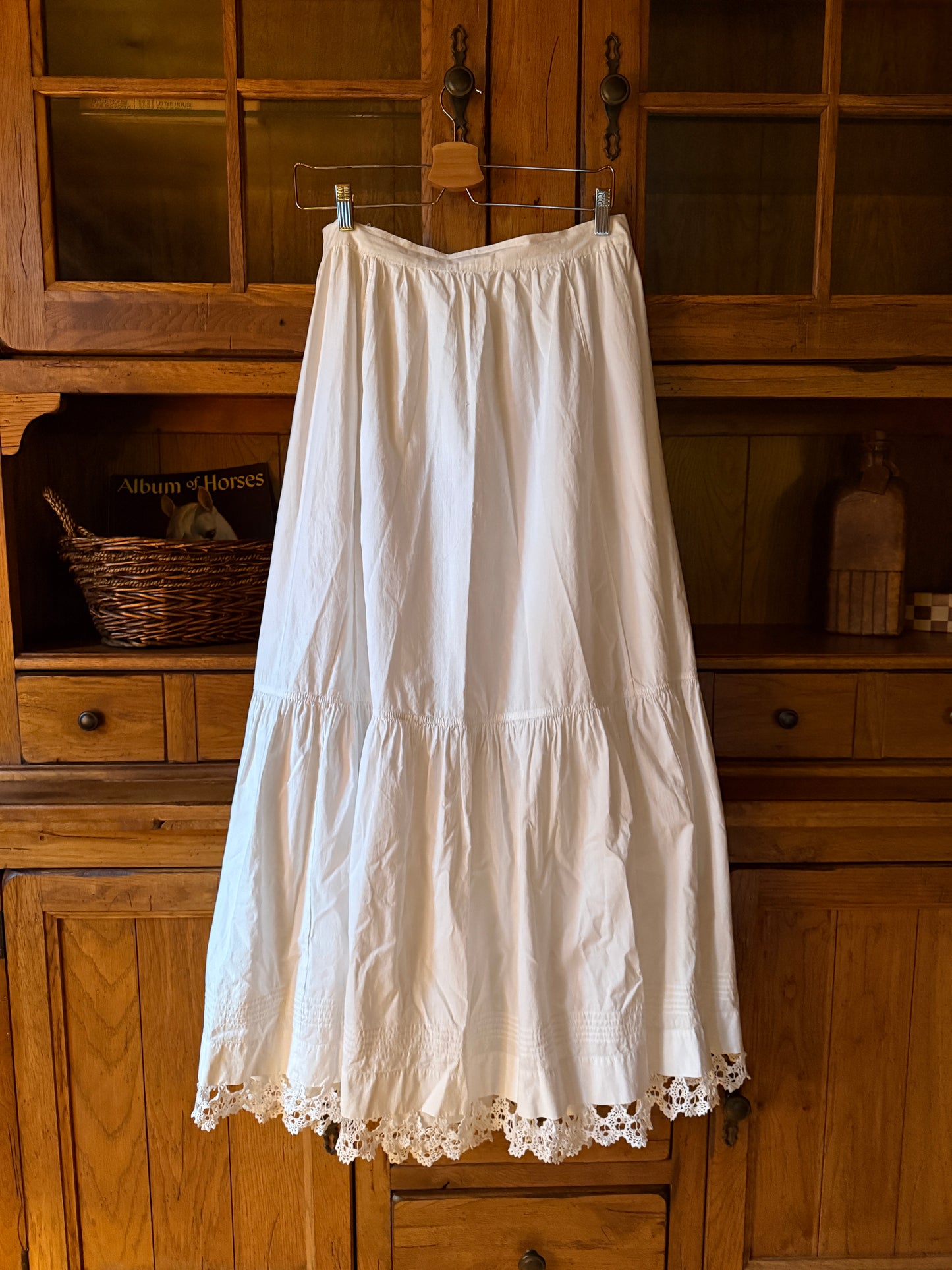 Cotton Lace Hem Skirt