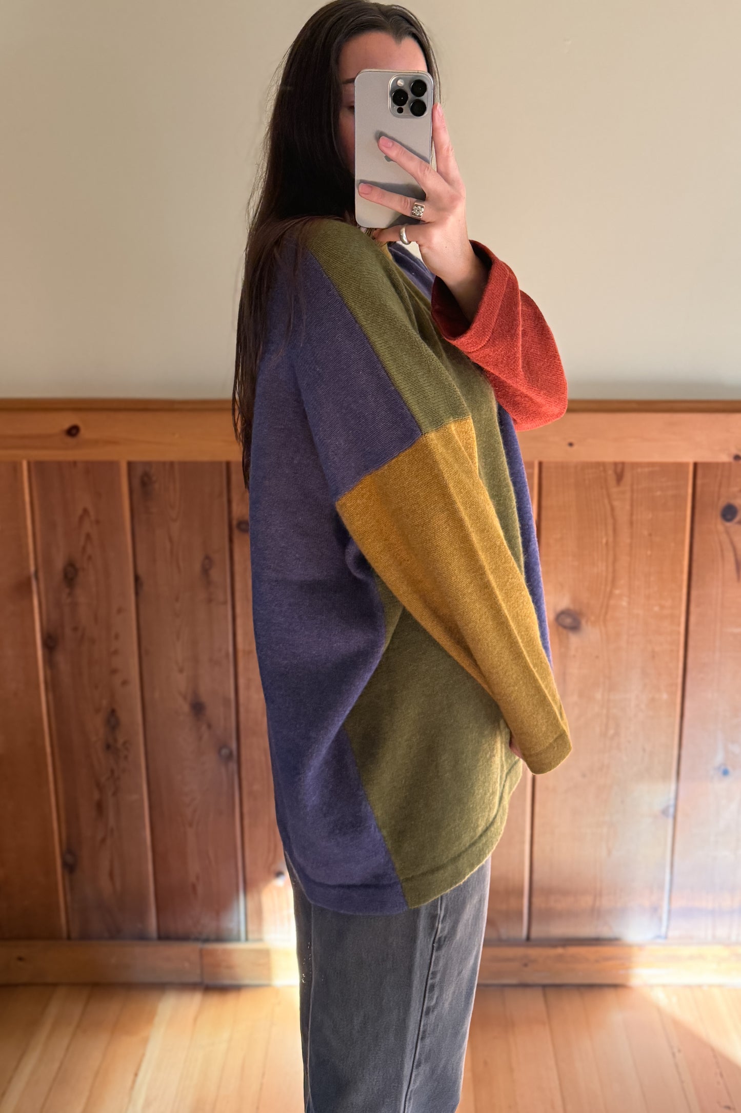 Lambswool Color-block Sweater