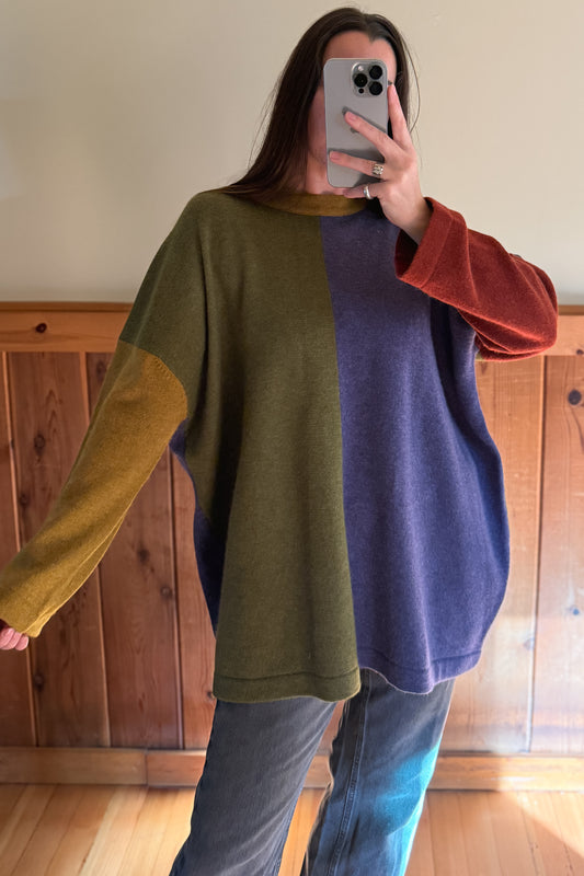 Lambswool Color-block Sweater