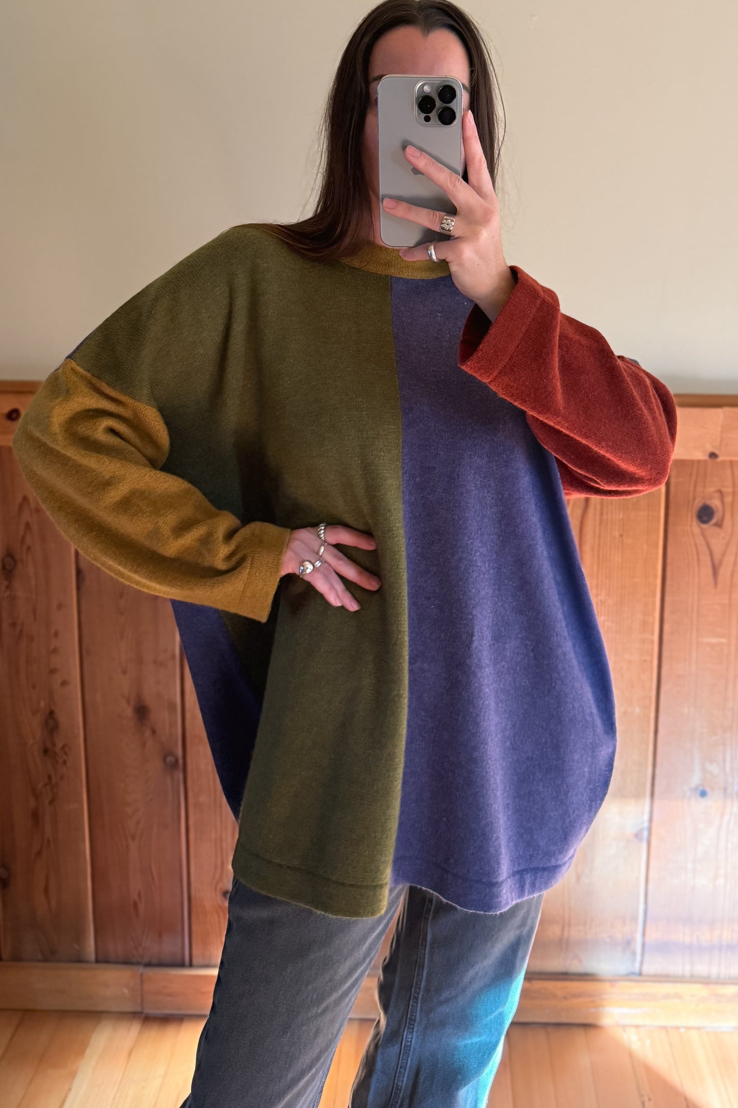 Lambswool Color-block Sweater
