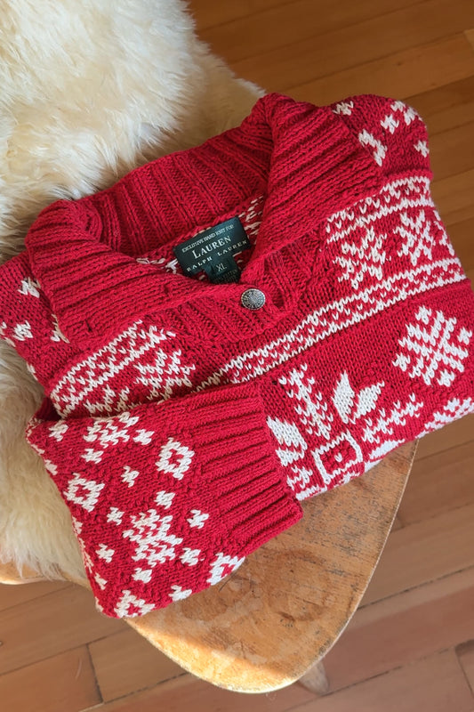 Lauren RL Hand Knit Cotton Sweater