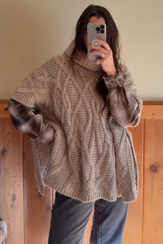 Cableknit Poncho