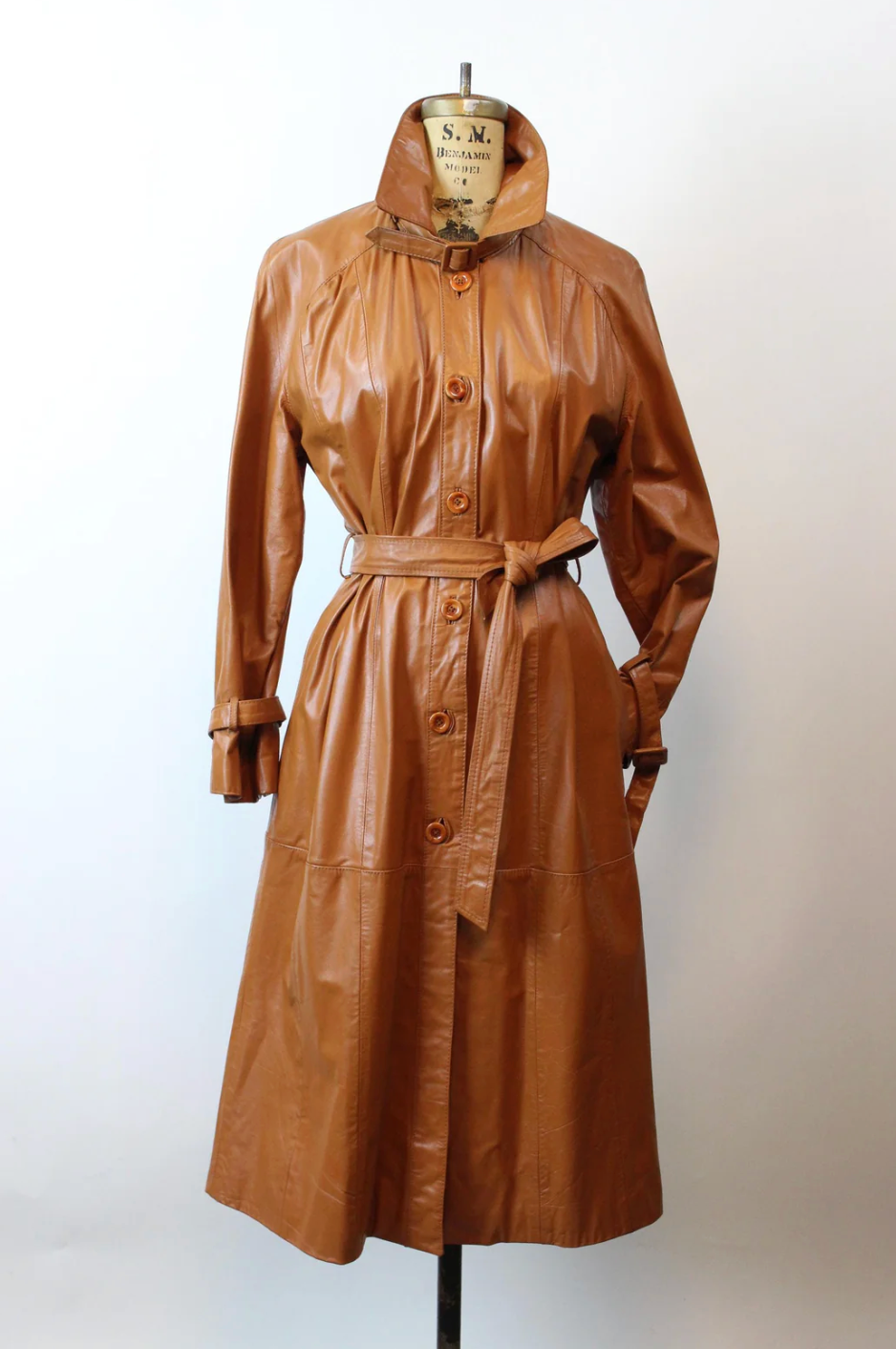 1970's Leather Trench Coat