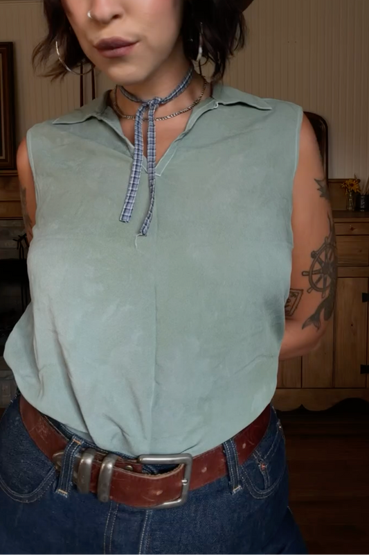 Botanically Dyed Emanuel Ungaro Silk Sleeveless Blouse
