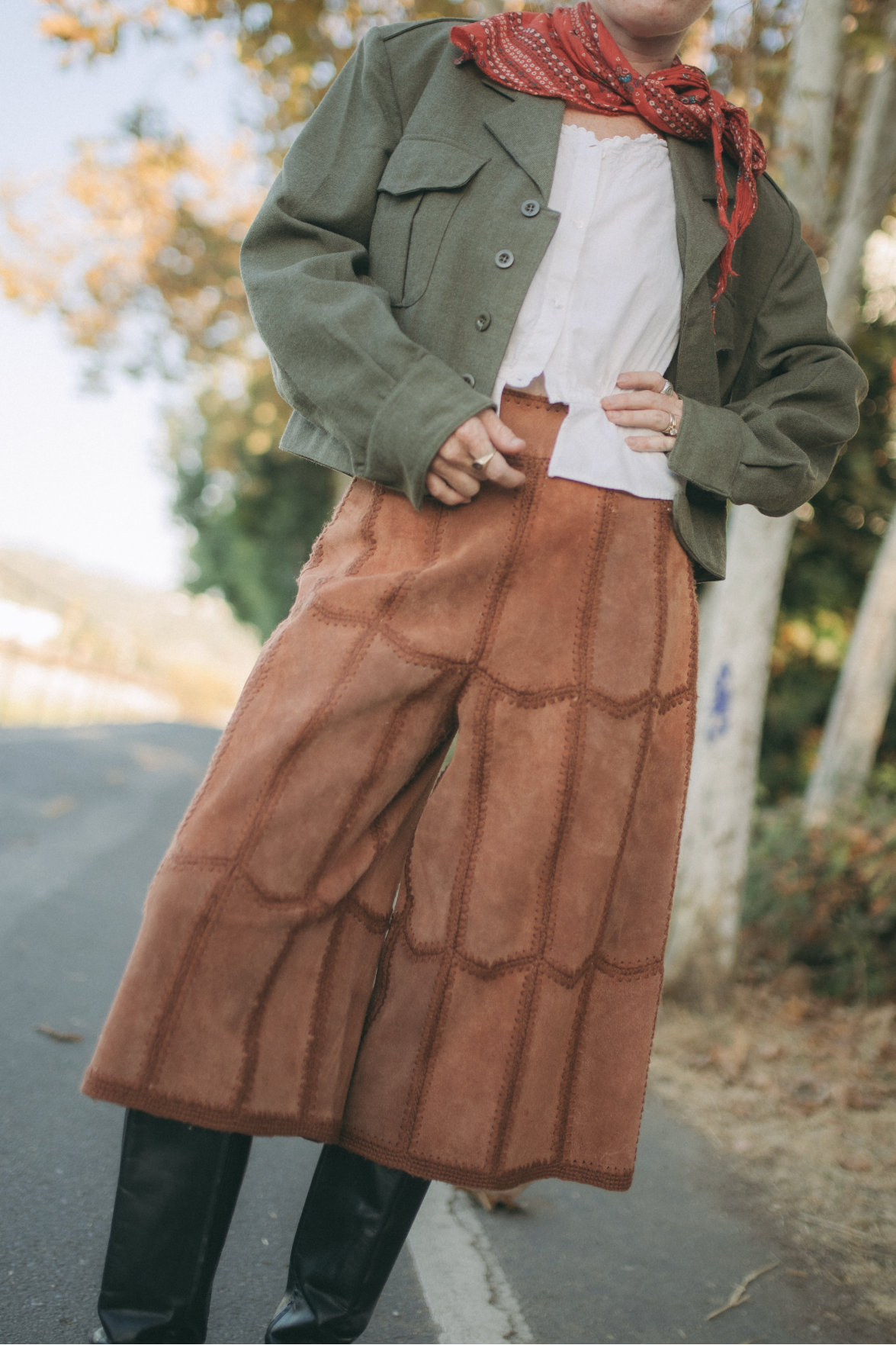 Montgomery Ward Patchwork Suede Leather Shorts