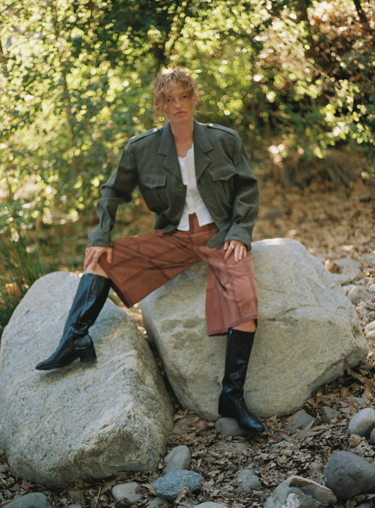 Montgomery Ward Patchwork Suede Leather Shorts