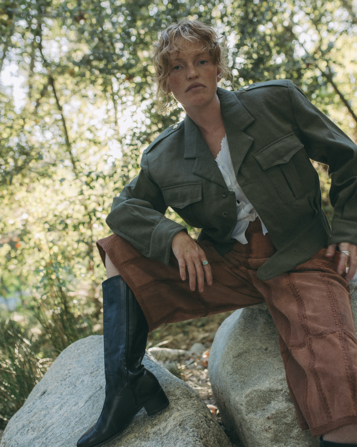 1968 Belgian Military Olive Wool Cropped Jacket
