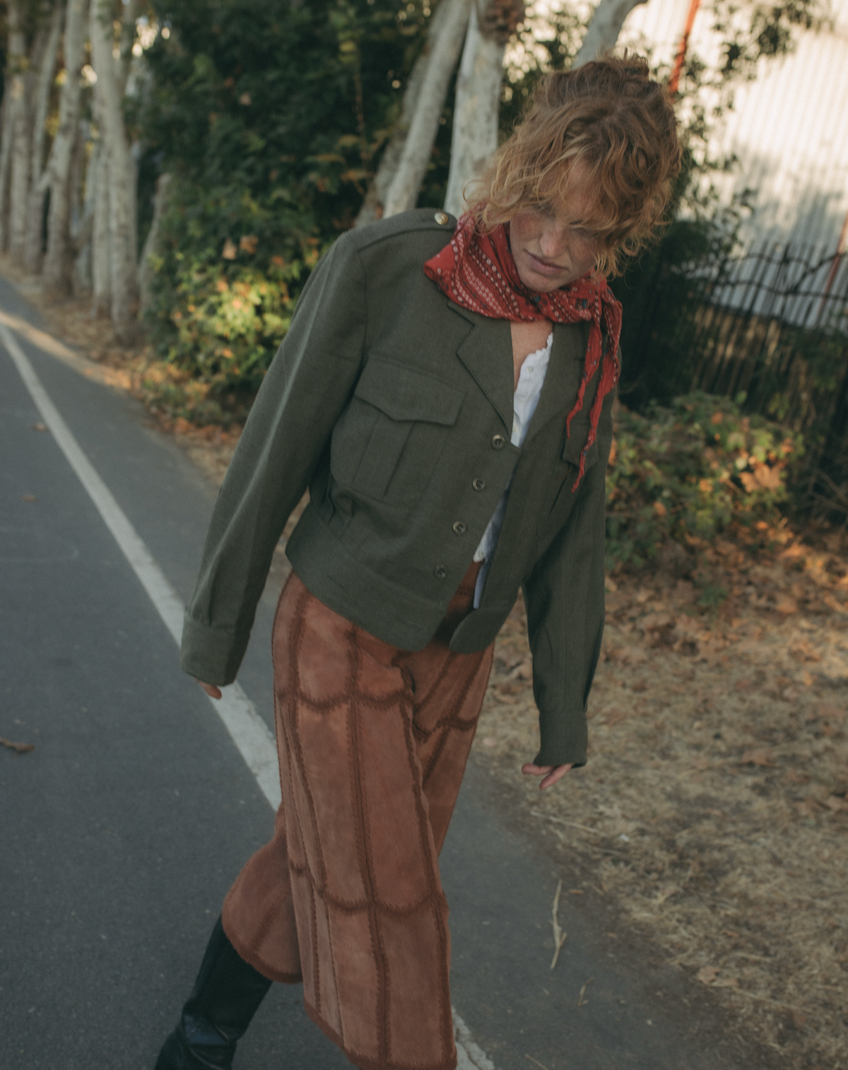 1968 Belgian Military Olive Wool Cropped Jacket