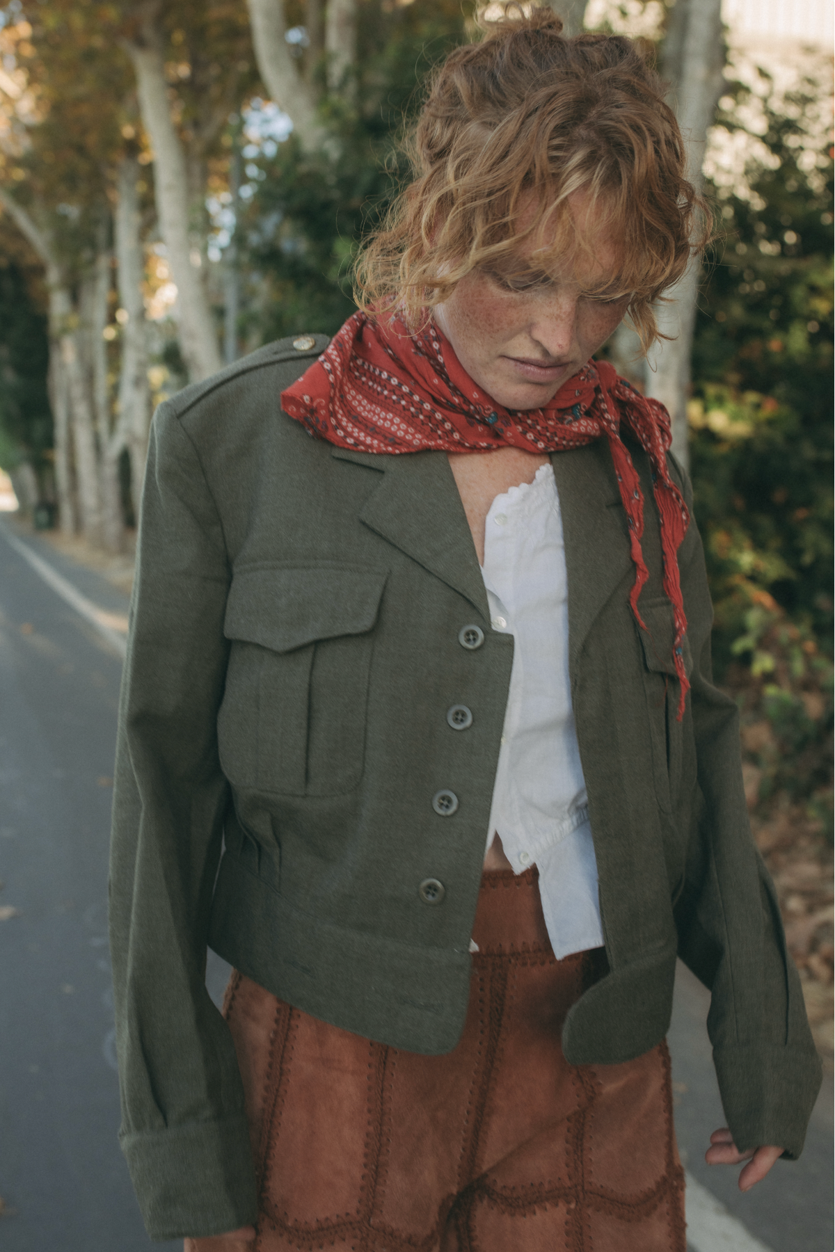 1968 Belgian Military Olive Wool Cropped Jacket