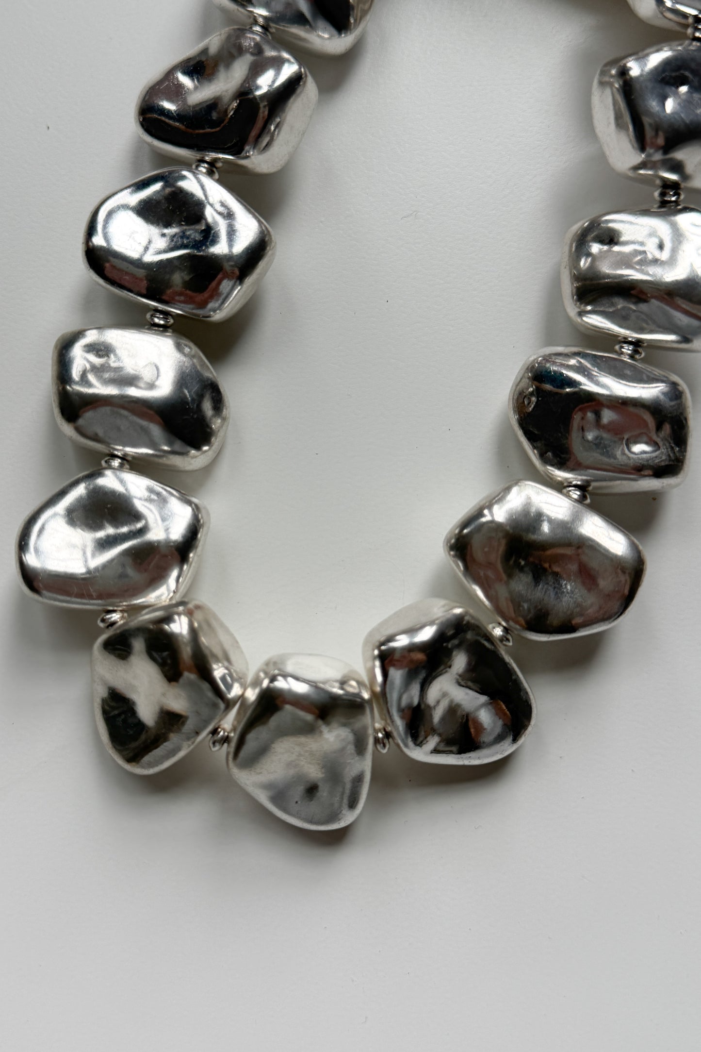 Silver-Tone Pebble Necklace