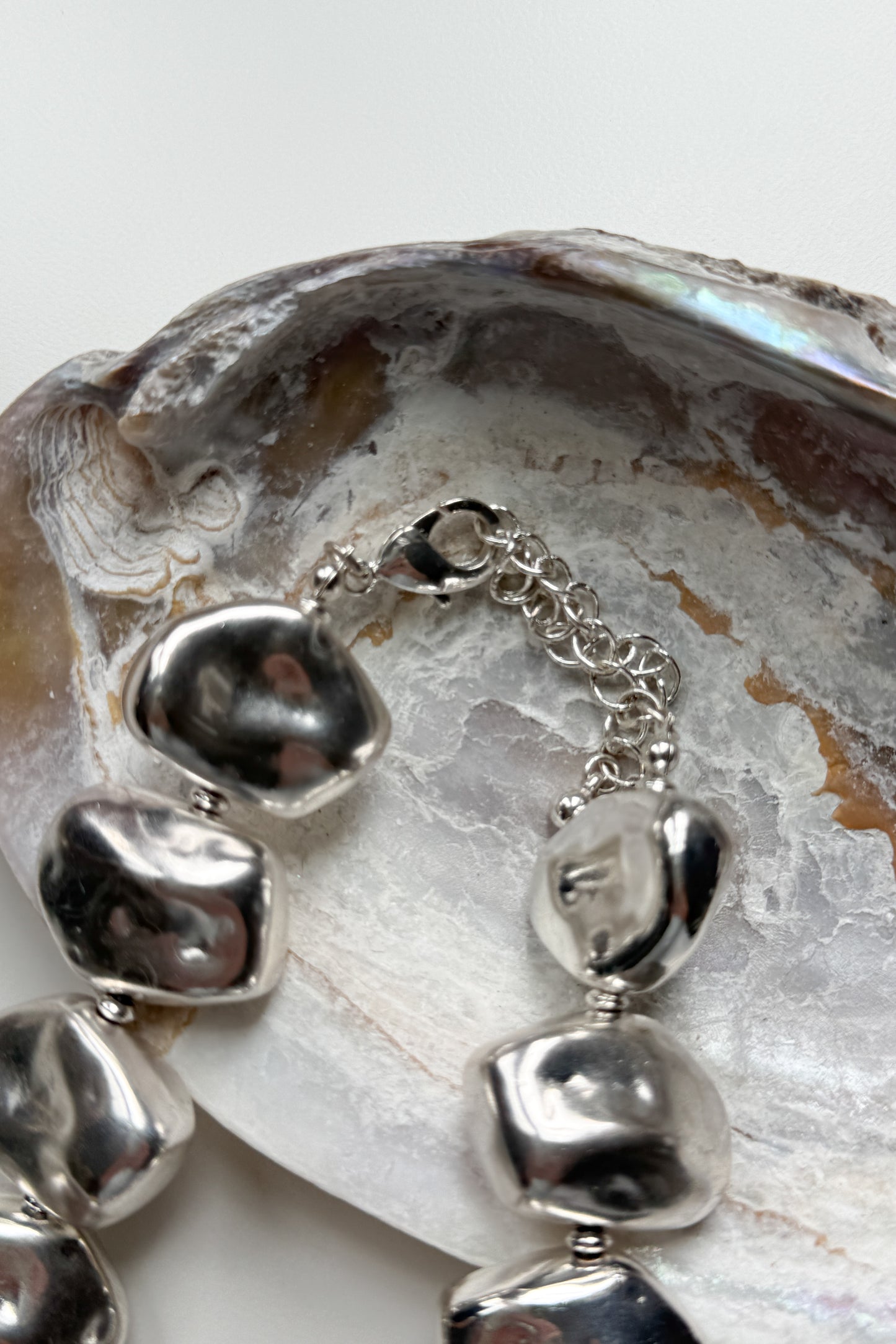 Silver-Tone Pebble Necklace