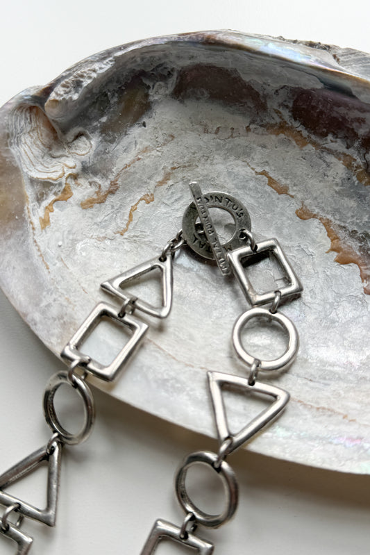 Signed Métal Pointu Modernist Geometric Necklace