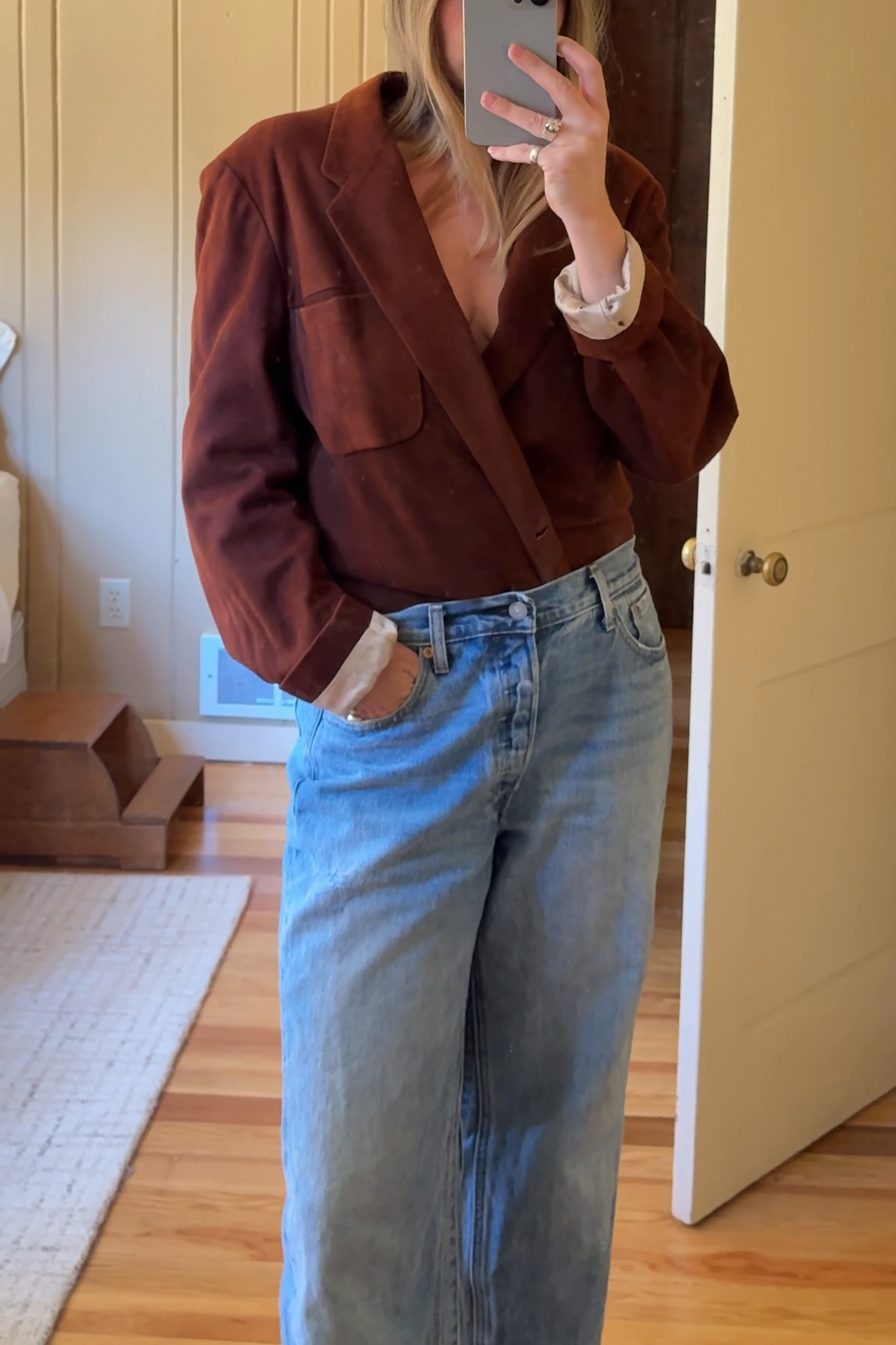 Suede Oversized Blazer