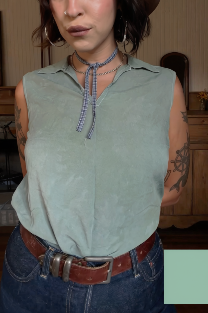 Botanically Dyed Emanuel Ungaro Silk Sleeveless Blouse