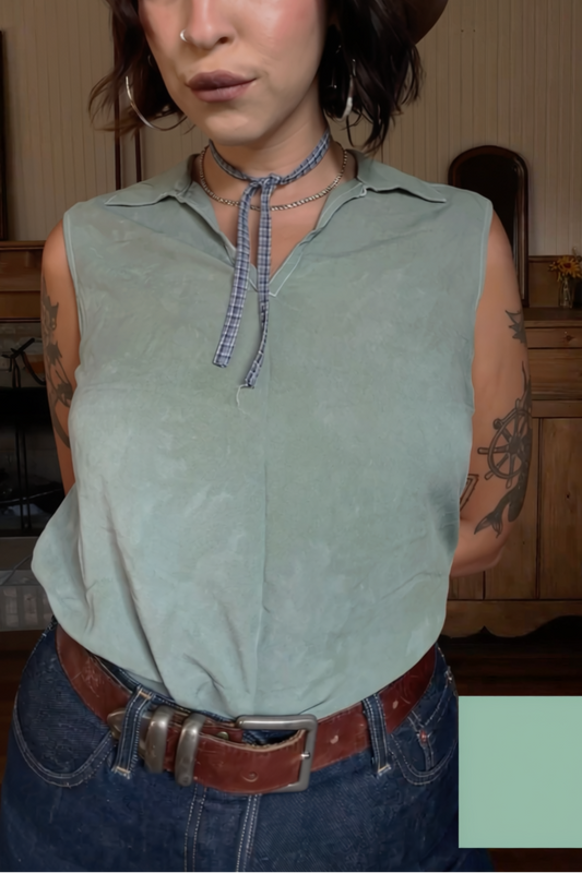 Botanically Dyed Emanuel Ungaro Silk Sleeveless Blouse